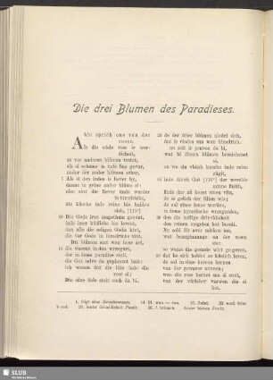 Die drei Blumen des Paradieses