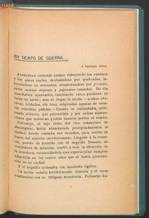 En tiempo de guerra... : A Domingo Arena.