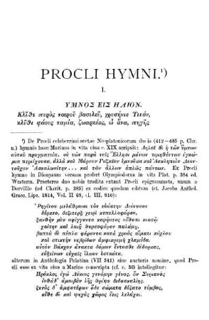 Procli hymni, hymni magici, hymnus in isim aliaque eiusmodi carmina