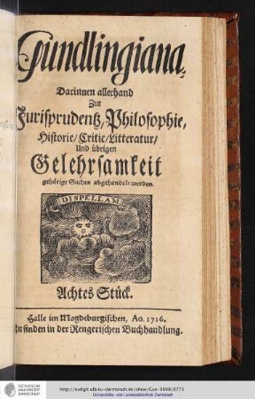 Gundlingiana Achtes Stück