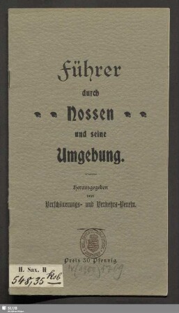 Führer durch Nossen und seine Umgebung