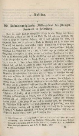 417-423 Die fünfundzwanzigjährige Stiftungsfeier des Prediger-Seminars zu Heidelberg