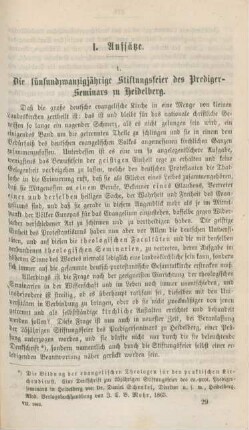 417-423 Die fünfundzwanzigjährige Stiftungsfeier des Prediger-Seminars zu Heidelberg