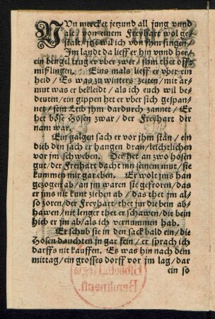 NVn mercket jetzund all jung vnnd || alt/ von einem Freyhart wol ge=||stalt/