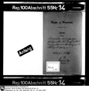 Befreiung der landesherrlichen Hausgenossen des Kirchspiels Schledehausen von den Wegebesserungen