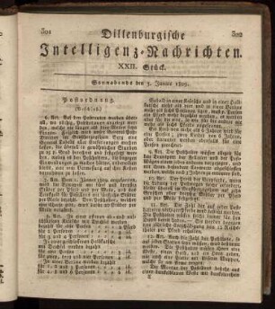 XXII. Stück.... den 3. Junius 1809 - XXV. Stück.... den 24.Junius 1809.