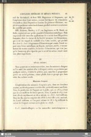 IV. Métaux Précieux