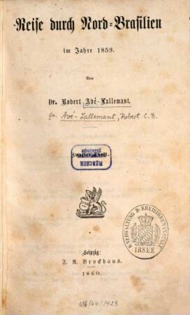 Reise durch Nord-Brasilien im Jahre 1859, 2