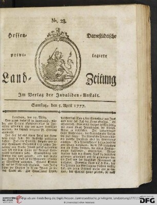 Hessen-Darmstädtische privilegirte Landzeitung