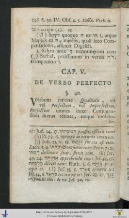 Cap. V. De Verbo Perfecto.
