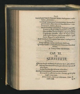 Cap. XI. De Servitute.