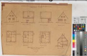 Großdornberg (Bielefeld) Einfamilienhaus Grundrisse, Ansichten, Schnitt 1928 1 : 100 42 x 61 Pause Westfälische Heimstätte Wohnungsgesellschaft Münsterland