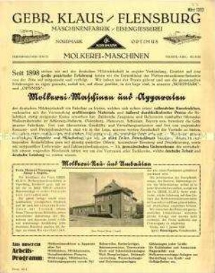 Molkerei-Maschinen und -Aggregate