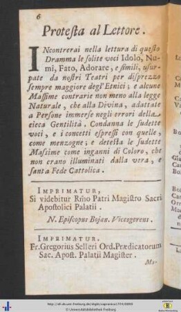 Protesta al Lettore.