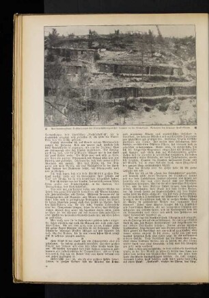 Übereinandergebaute Verschanzungen der österreichisch=ungarischen Truppen an der Isonzofront.