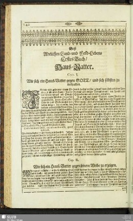 Deß Adelichen Land- und Feld-Lebens Erstes Buch, Haus-Vatter : Adelichen Land- und Feld-Lebens Erstes Buch, Haus-Vatter