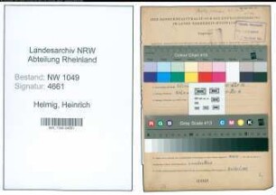 Entnazifizierung Heinrich Helmig , geb. 10.02.1896 (Verwaltungsangestellter)