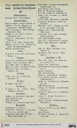 Das industrielle Südwestdeutschland