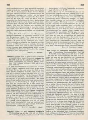 315 [Rezension] Linneborn, Johannes, Grundriss des Eherechts nach dem Codex Iuris Canonici