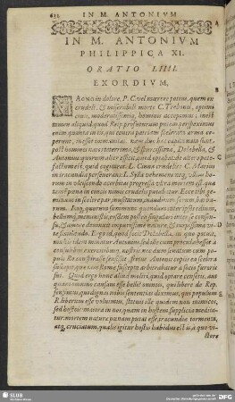 In M. Antonium Philippica XI. Oratio LIIII.