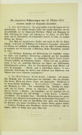 Die allgemeinen Bestimmungen vom 15. Oktober 1872