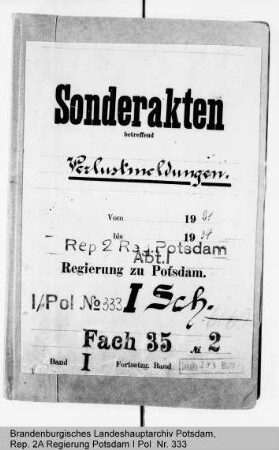 Verlustmeldungen