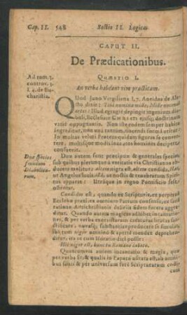 Caput II. De Praedicationibus.