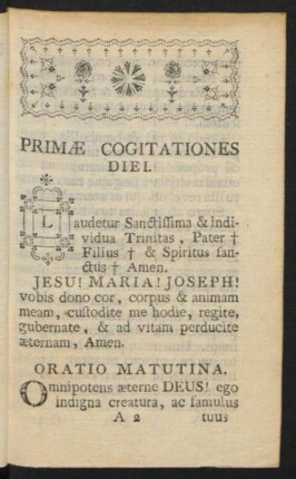 Primae Cogitationes Diei