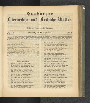 No. 74. 15. September 1852