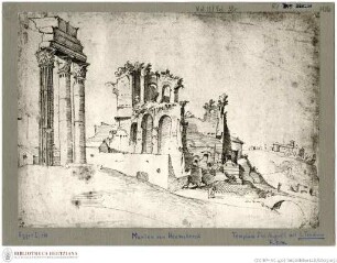 Heemskerck-Album IITempel der Dioskuren Castor und Pollux und Tempel des Augustus - Römisches Skizzenbuch II