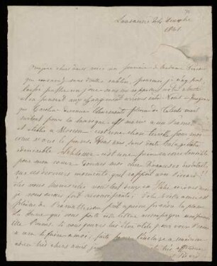 Brief von Frau Piccard an Franz und Johannes Riepenhausen, Lausanne, 21.12.1831