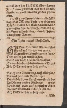 Ein schön neues Buß=Lied.