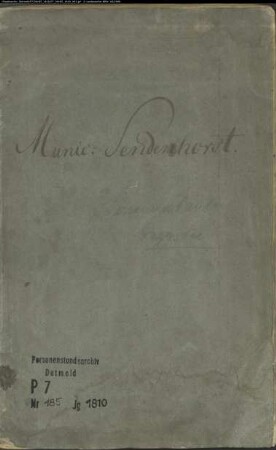 Zivilstandsregister der Munizipalität Sendenhorst (GHT 1810). (Gemeinde: Sendenhorst, Kreis Beckum)