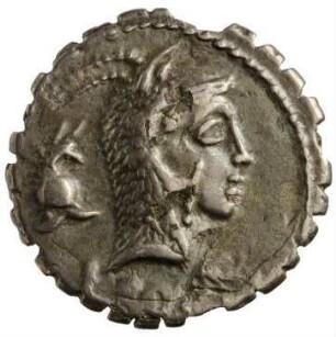 Münze, Denar (serratus), 64 v. Chr.