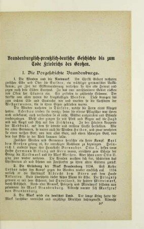 Brandenburgisch-preußische Geschichte bis zum Tode Friedrichs des Großen