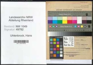 Entnazifizierung Hans Uhlenbrock , geb. 16.08.1899 (Angestellter)