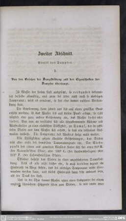 Zweiter Abschnitt. Physik des Dampfes