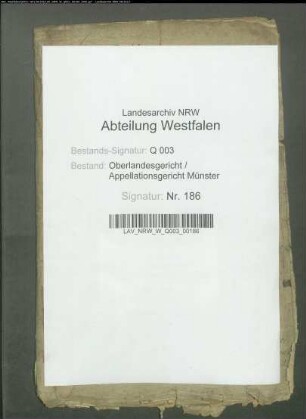 von Croysche Verwaltung zu Dülmen ./. von Raesfeld-Ostendorffscher Konkursverwalter