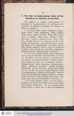 3. Das Recht des Großherzogtums Hessen auf Verstaatlichung der Hessischen Ludwigs-Bahn