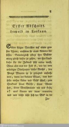 Erster Abschnitt. Leopold in Toskana