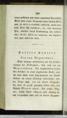 Drittes Kapitel. Von dem Magnetismus