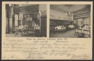 Ansichtskarte "Gruss aus Heinrichs Festsäle", Blücherstraße