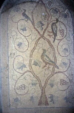 Mosaikfragment mit Vögeln