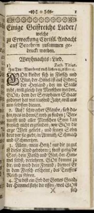 Einige Geistreiche Lieder : welche zu Erweckung Christl. Andacht auf Begehren zusammen gedruckt worden.