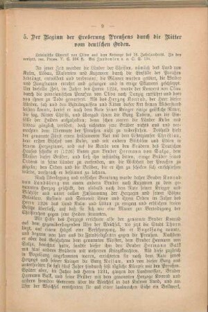 5. Der Beginn der Eroberung Preußens durch die Ritter vom deutschen Orden.