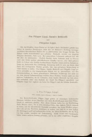 [XLIX.] Filippo Lippi, Sandro Botticelli und Filippino Lippi. [Von Karl Woermann.]