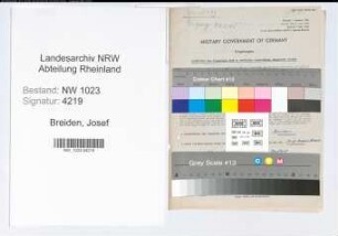 Entnazifizierung Josef Breiden , geb. 27.02.1899 (Kaufmann)