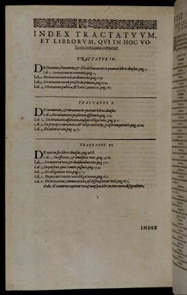Index Tractatum, Et Librorum, Qui In Hoc Volumine continentur.