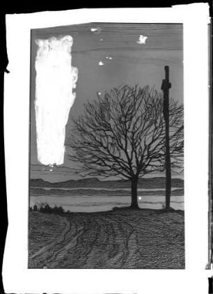 Landschaft mit Wegkreuz