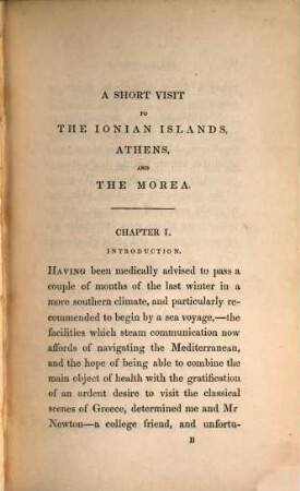 A short visit to the Jonian Islands, Athens, and the Morea